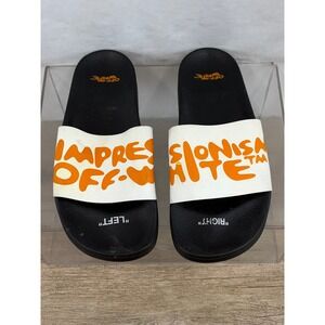 OFF WHITE Mens Womens Black Orange Impressionism Slides Sandals Size 40